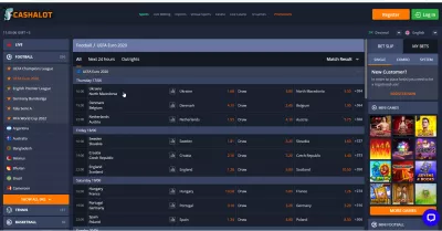 Как делать ставки на футбол и всегда побеждать? : Экран ставок на европейский футбол на CashALot
