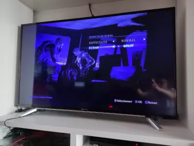 Multiplayer gauč hry pro PS4 : Výběr možnosti Rozdělené obrazovky při zahájení nové kampaně v Resident Evil 6 hrát Couch Coop na PS4